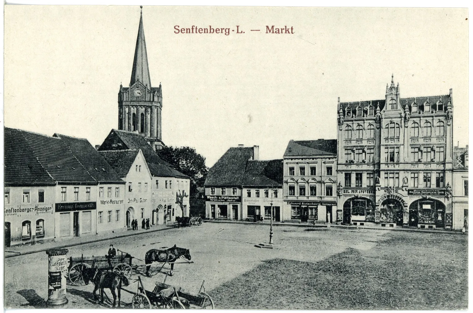 Senftenberg; Markt | Autor: Brück &amp; Sohn Kunstverlag Meißen | Licencja: CC0 | Źródło: Wikimedia Commons