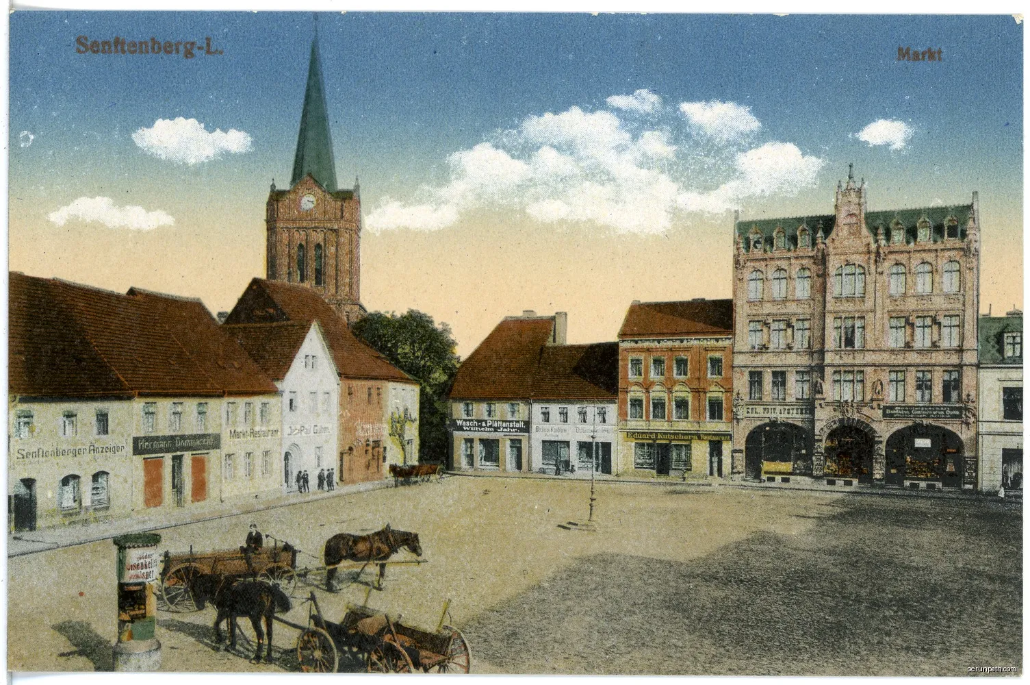 Senftenberg; Markt | Autor: Brück &amp; Sohn Kunstverlag Meißen | Licencja: CC0 | Źródło: Wikimedia Commons