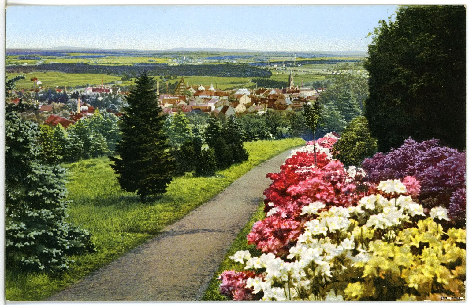Kamenz; Blick vom Hutberg auf Kamenz, Azaleen-Anlagen | Autor: Brück &amp; Sohn Kunstverlag Meißen | Licencja: CC BY-SA 3.0 | Źródło: Wikimedia Commons