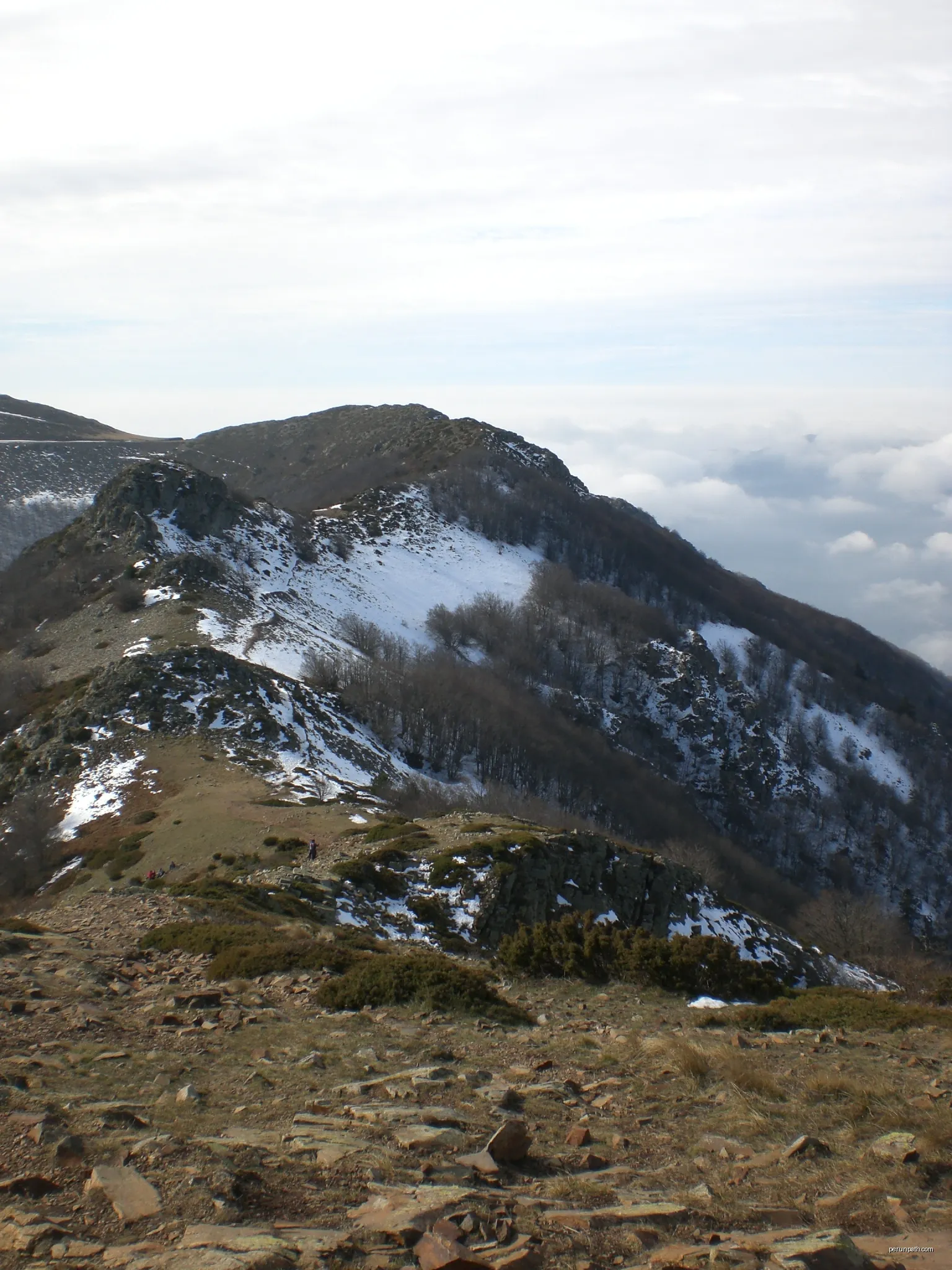 Coll de les Agudes, Montseny (febrer 2011) | Autor: EliziR | Licencja: CC BY-SA 3.0 | Źródło: Wikimedia Commons