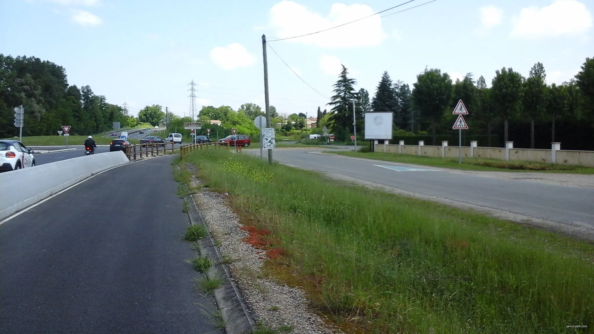 Piste cyclable à travers la Garonne et Langon