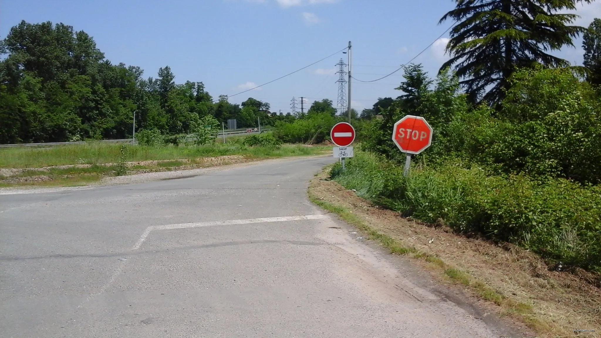 Piste cyclable à travers la Garonne et Langon