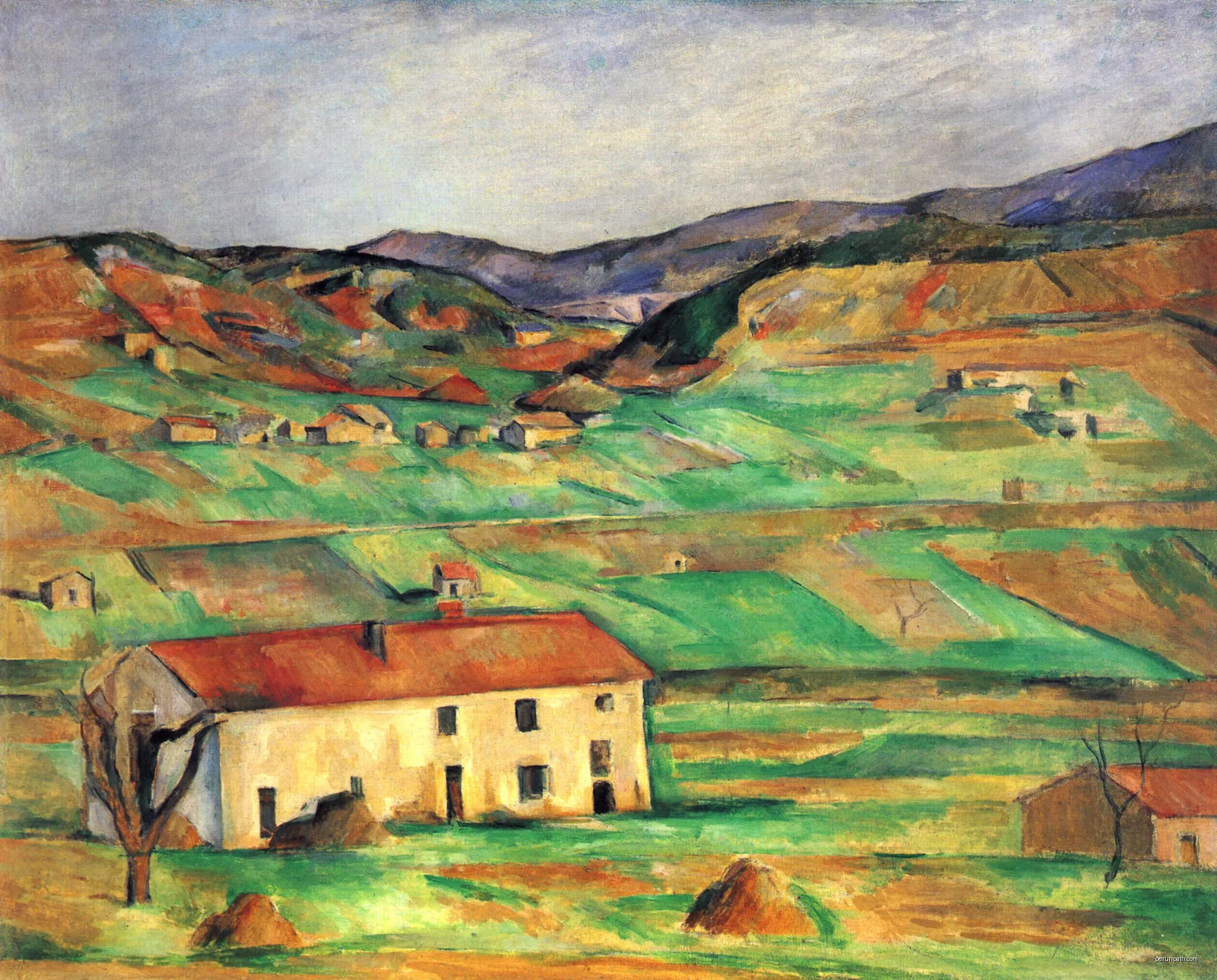 File:Environs de Gardanne, par Paul Cézanne, Yorck.jpg | Autor: Paul Cézanne | Licencja: Public domain | Źródło: Wikimedia Commons