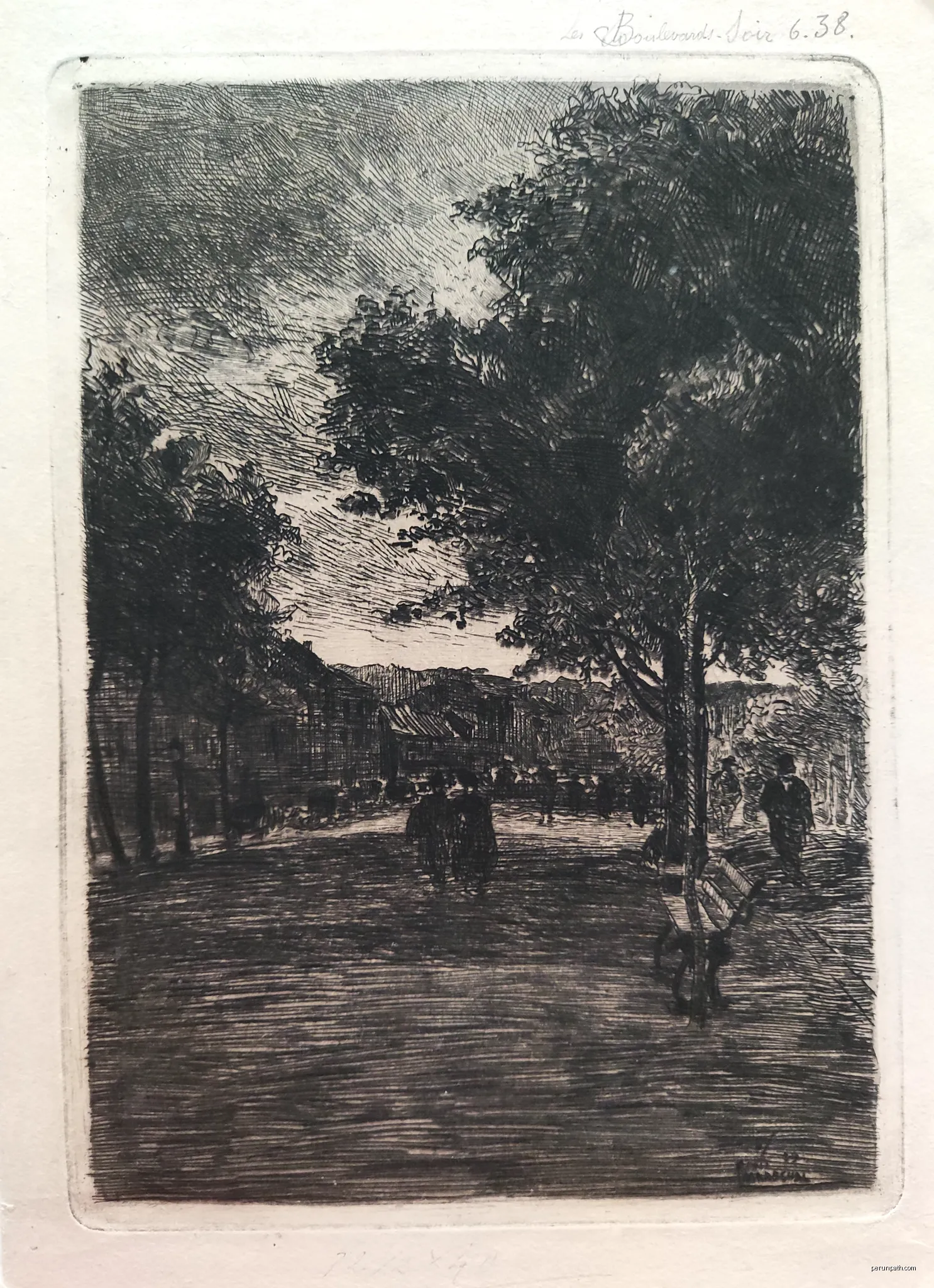 Eau-forte, Inv. Kunel nº 38, mai 1889, 22 x 15.5 cm. | Autor: François Maréchal | Licencja: Public domain | Źródło: Wikimedia Commons