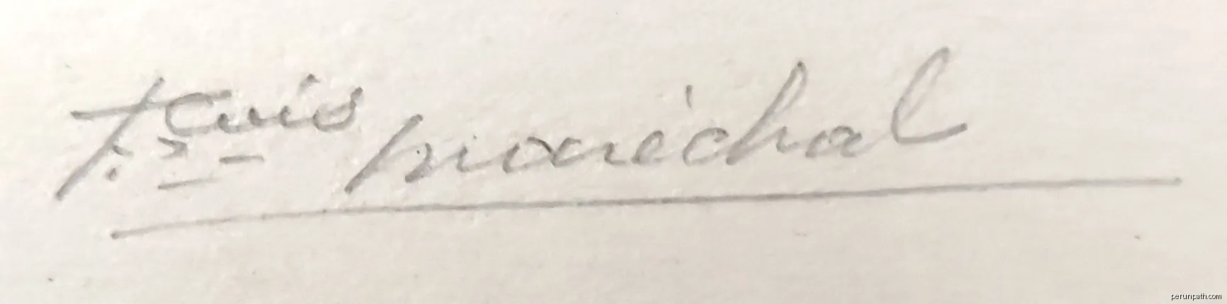 Signature of the artist (from one of his etchings). | Autor: François Maréchal | Licencja: Public domain | Źródło: Wikimedia Commons