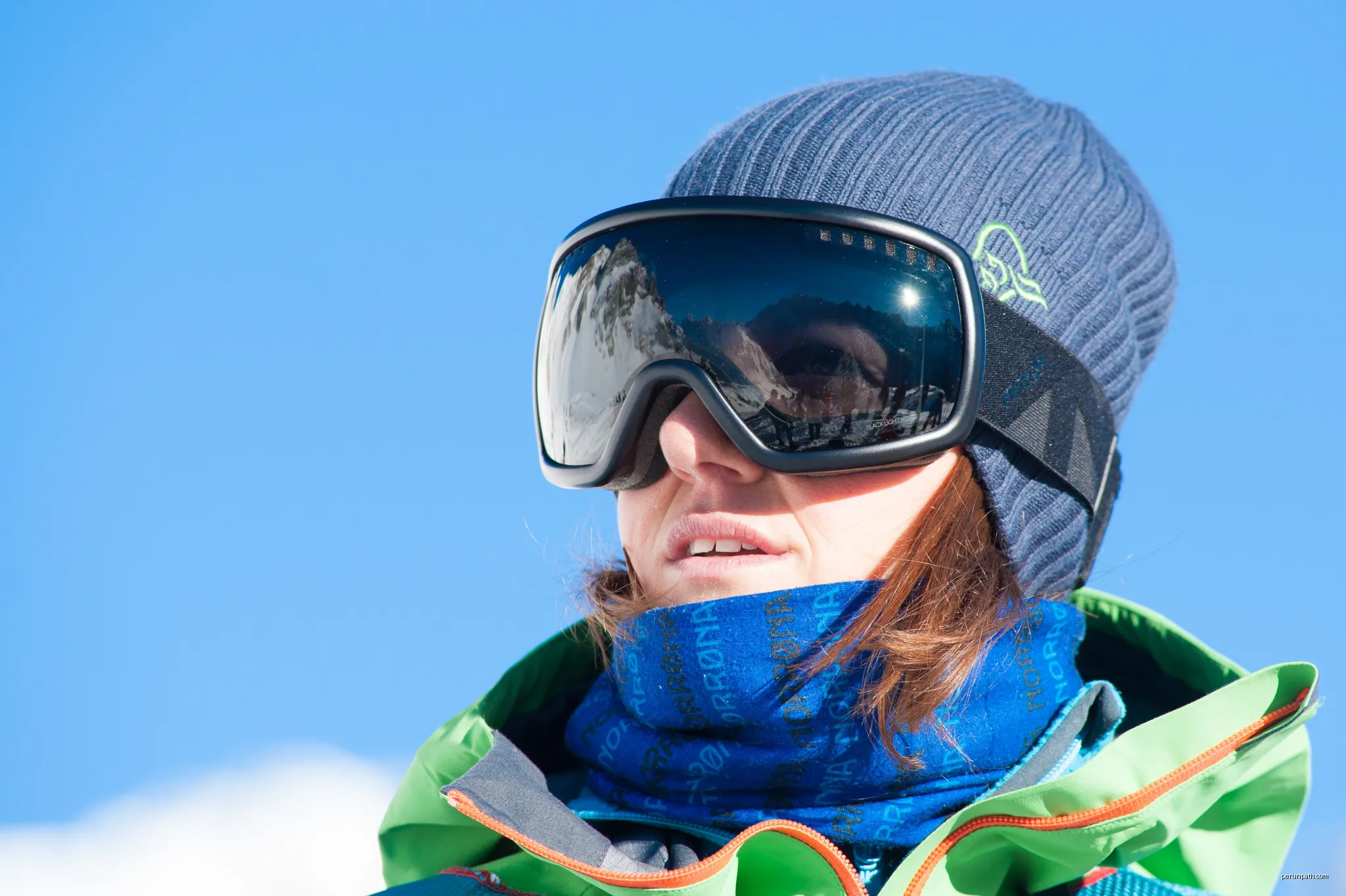 Christine Hargin during the Freeride World Tour 2014 in Chamonix, France. | Autor: Ludovic Péron | Licencja: CC BY-SA 3.0 | Źródło: Wikimedia Commons