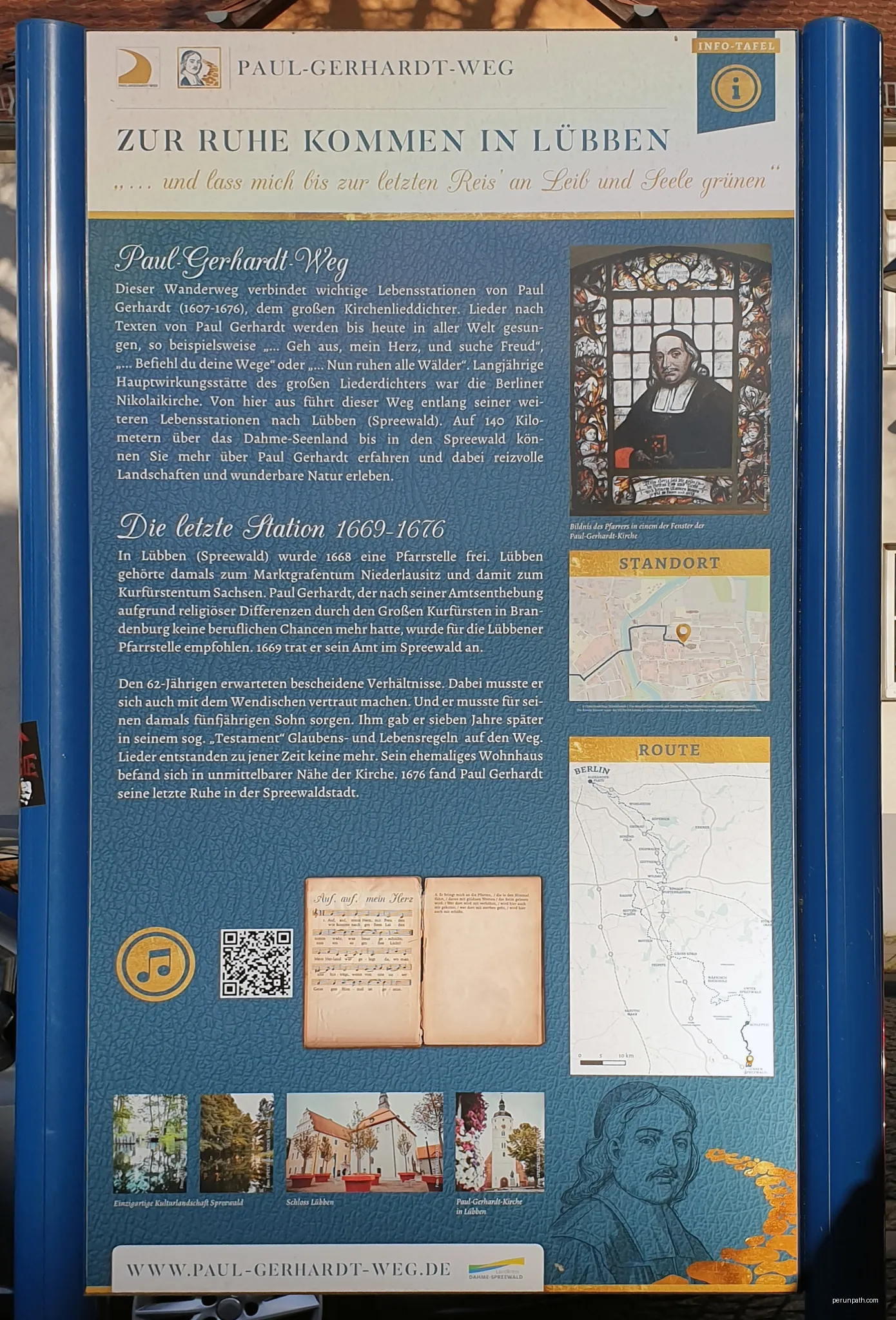 Memorial plaque, Paul-Gerhardt-Weg, Am Markt, Lübben (Spreewald), Deutschland | Autor: OTFW, Berlin | Licencja: CC BY-SA 3.0 | Źródło: Wikimedia Commons