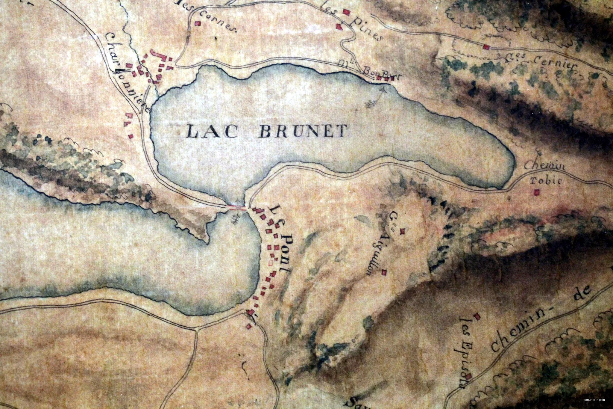 Carte des frontières Est de la France, 1785 - Zoom sur le lac Brenet. | Autor: Pmau | Licencja: CC BY-SA 4.0 | Źródło: Wikimedia Commons