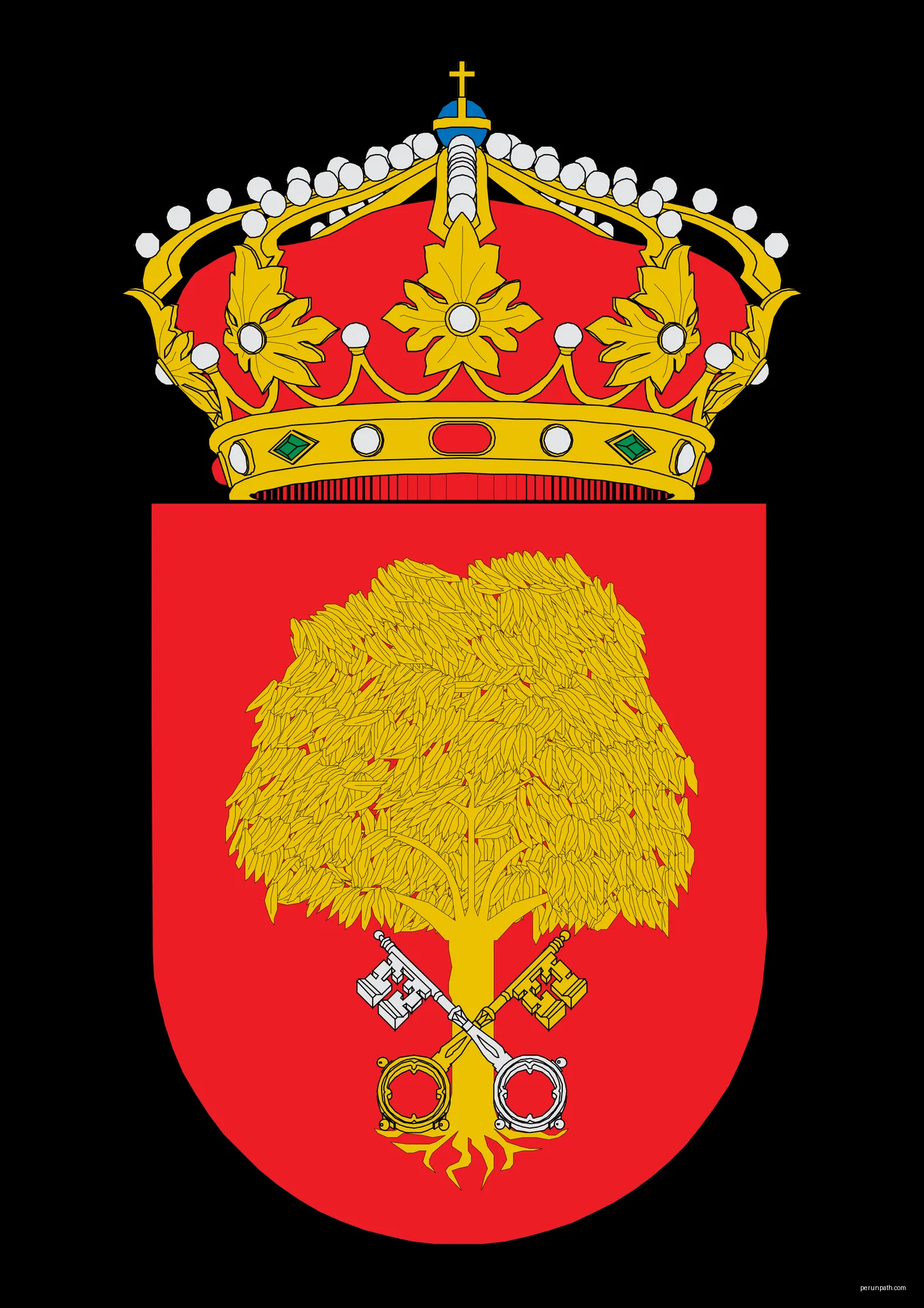 Escudo del municipio de Samper de Salz en la provincia de Zaragoza (España) | Autor: Abraham Vázquez | Licencja: Public domain | Źródło: Wikimedia Commons