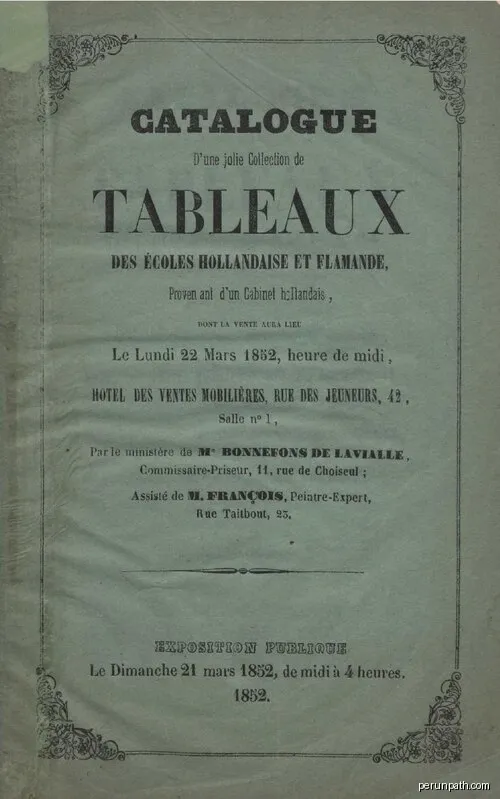 Frick: No price listLugt: 20712Date of sale: March 22, 1852Place of sale: Paris

Subjects: | Autor: Bonnefons de Lavialle (Firm) | Licencja: Public domain | Źródło: Wikimedia Commons