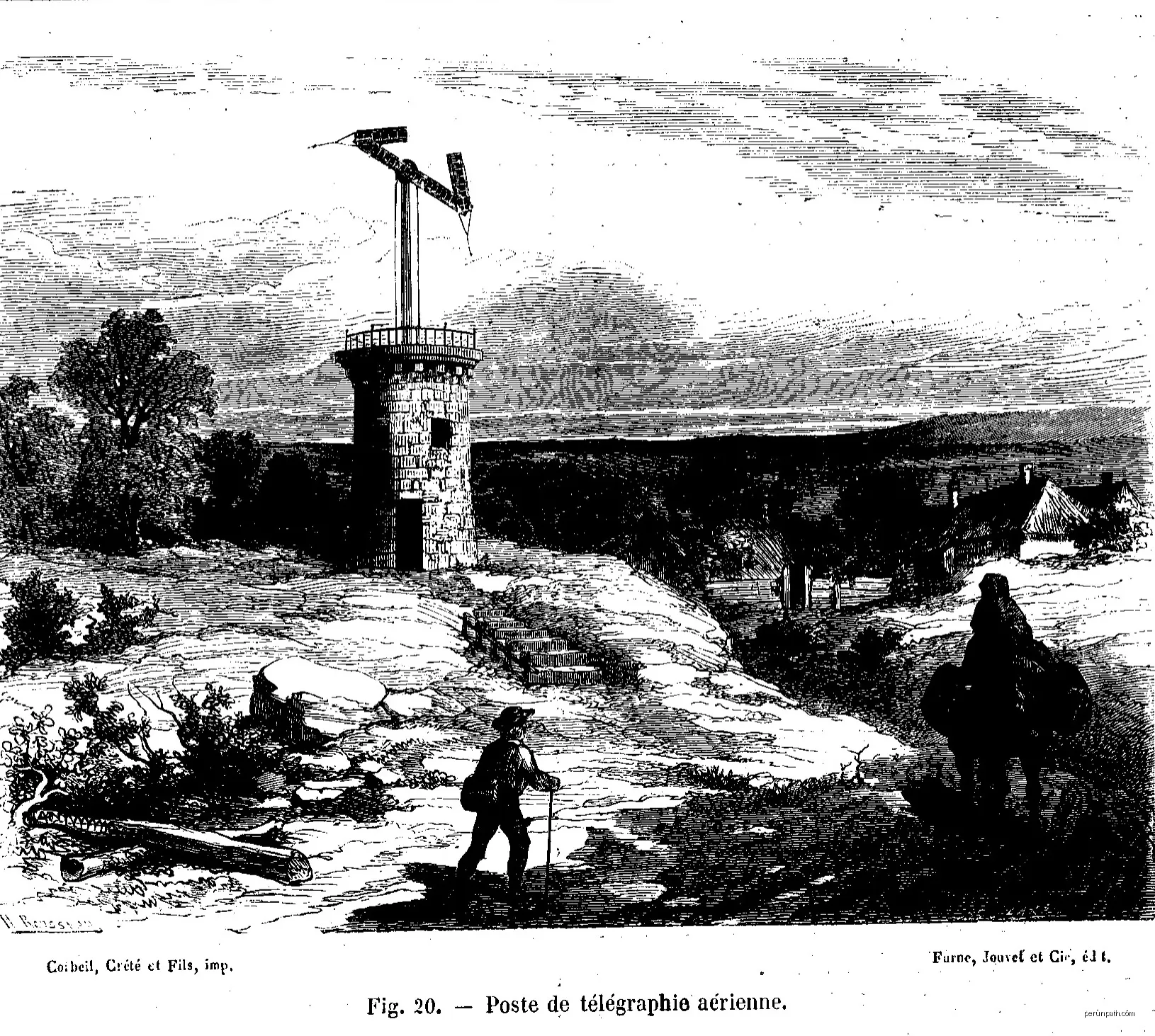 Télégraphe Chappe. | Licencja: Public domain | Źródło: Wikimedia Commons